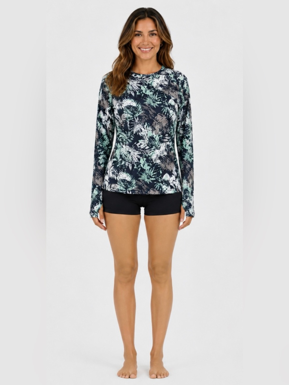 🌞🕶️🌊REEL LIFE Women’s Long Sleeve UV 50+ Swim Tee Rash Guard with Thumb Holes